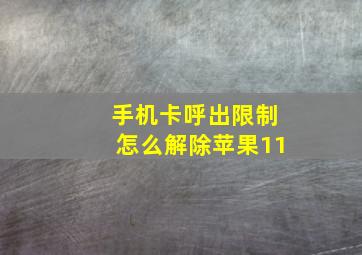 手机卡呼出限制怎么解除苹果11