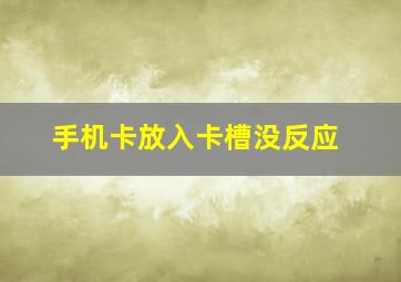 手机卡放入卡槽没反应