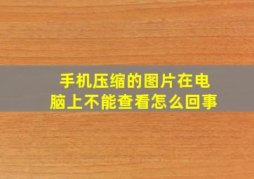 手机压缩的图片在电脑上不能查看怎么回事