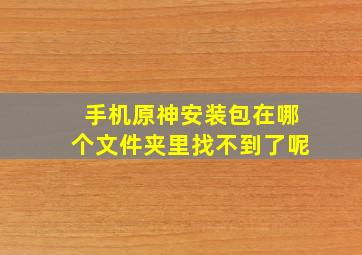 手机原神安装包在哪个文件夹里找不到了呢