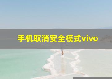 手机取消安全模式vivo