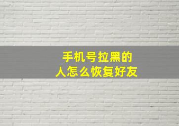 手机号拉黑的人怎么恢复好友