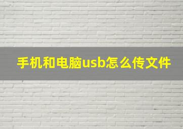 手机和电脑usb怎么传文件