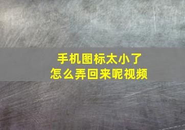 手机图标太小了怎么弄回来呢视频