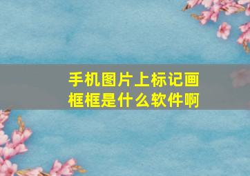 手机图片上标记画框框是什么软件啊