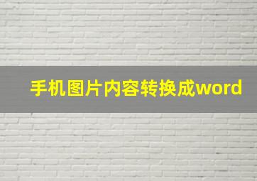 手机图片内容转换成word