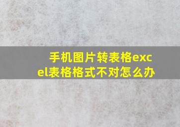 手机图片转表格excel表格格式不对怎么办