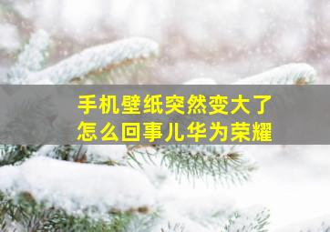 手机壁纸突然变大了怎么回事儿华为荣耀