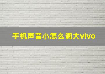 手机声音小怎么调大vivo