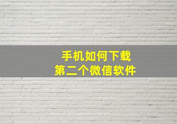 手机如何下载第二个微信软件