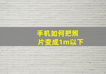 手机如何把照片变成1m以下