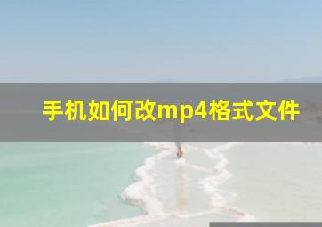 手机如何改mp4格式文件