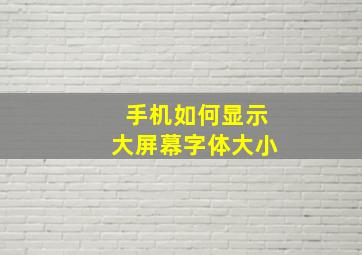 手机如何显示大屏幕字体大小