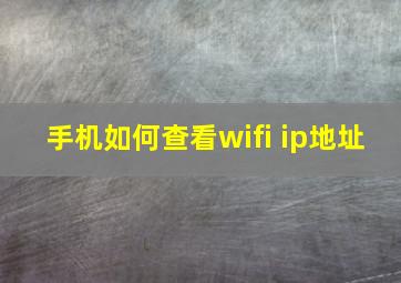 手机如何查看wifi ip地址