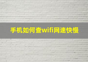 手机如何查wifi网速快慢