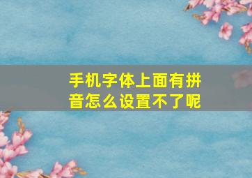 手机字体上面有拼音怎么设置不了呢