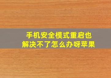 手机安全模式重启也解决不了怎么办呀苹果