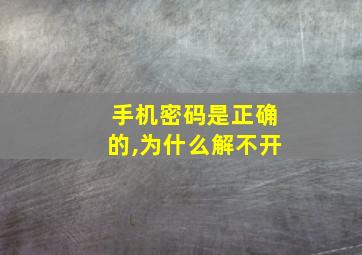 手机密码是正确的,为什么解不开