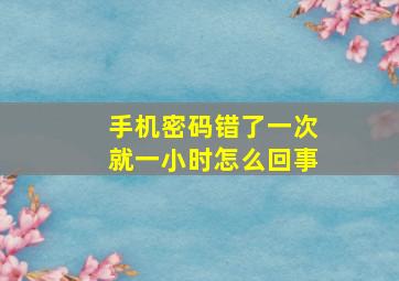 手机密码错了一次就一小时怎么回事