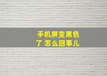 手机屏变黑色了 怎么回事儿