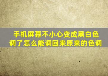 手机屏幕不小心变成黑白色调了怎么能调回来原来的色调