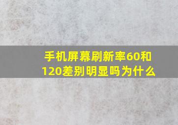 手机屏幕刷新率60和120差别明显吗为什么