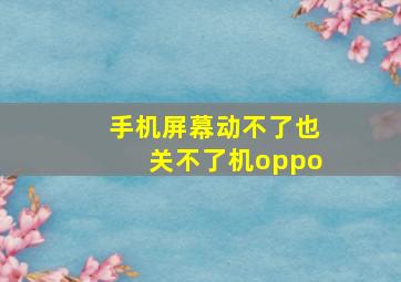 手机屏幕动不了也关不了机oppo