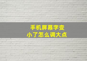 手机屏幕字变小了怎么调大点