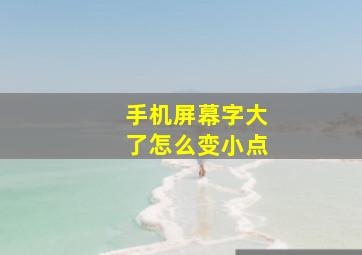 手机屏幕字大了怎么变小点