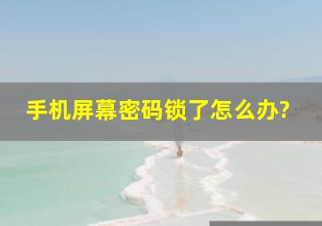 手机屏幕密码锁了怎么办?