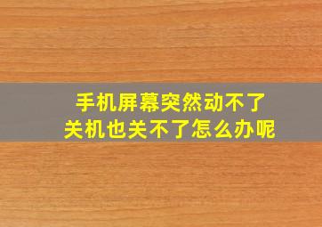 手机屏幕突然动不了关机也关不了怎么办呢