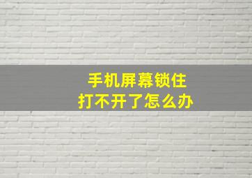 手机屏幕锁住打不开了怎么办