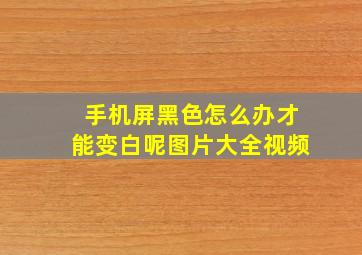 手机屏黑色怎么办才能变白呢图片大全视频