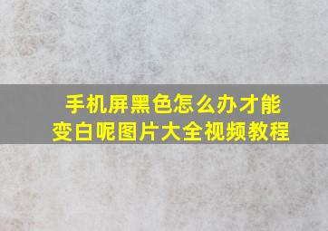 手机屏黑色怎么办才能变白呢图片大全视频教程