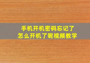 手机开机密码忘记了怎么开机了呢视频教学