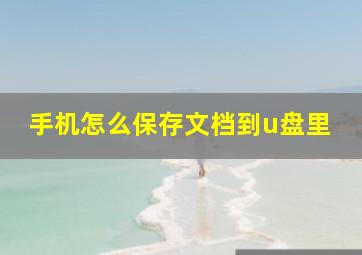 手机怎么保存文档到u盘里