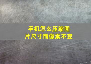 手机怎么压缩图片尺寸而像素不变