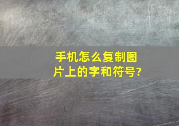 手机怎么复制图片上的字和符号?