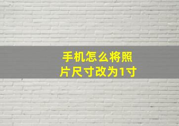 手机怎么将照片尺寸改为1寸