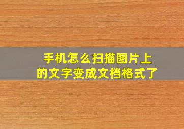 手机怎么扫描图片上的文字变成文档格式了