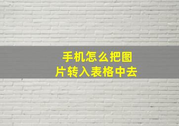 手机怎么把图片转入表格中去