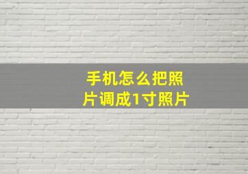 手机怎么把照片调成1寸照片