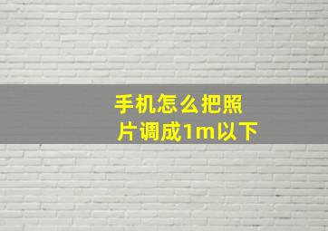 手机怎么把照片调成1m以下