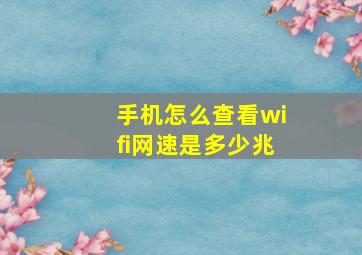 手机怎么查看wifi网速是多少兆