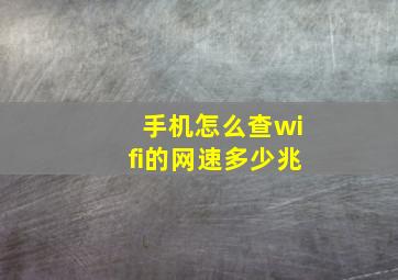 手机怎么查wifi的网速多少兆