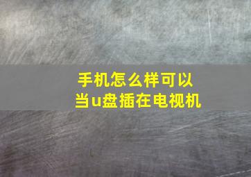 手机怎么样可以当u盘插在电视机