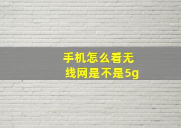 手机怎么看无线网是不是5g