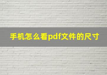 手机怎么看pdf文件的尺寸