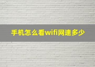 手机怎么看wifi网速多少