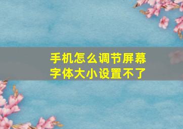 手机怎么调节屏幕字体大小设置不了